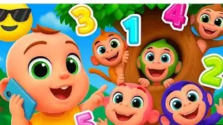 🐵🛏️ Five Little Monkeys | Jumping on the Bed Song | Fun Counting Rhyme for Kids & Toddlers 🎶