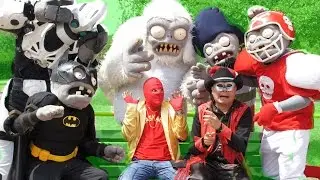 Plantas Vs Zombies atacan a Maskarin / Manito y Maskarin / Dinosaurio y Robot