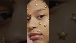 StockVideo - Young Woman with Star Stickers on Face | non copyright video | Free Download | shorts