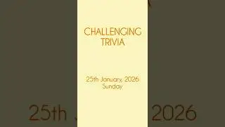 Challenging Trivia 97 #challengingtrivia #quiz #ashortaday