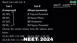 (Compound) (Shape/geometry) A. NH3 I. Trigonal Pyramidal B. BrF5 II. Square Planar C. XeF4 III. Octa