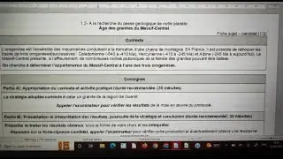 ECE SVT 2023: sujet 25 : Age des granites du Massif Central