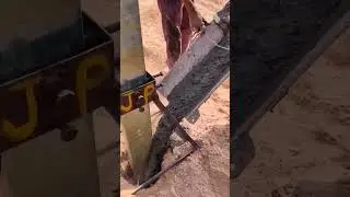 Concrete pouring by Ajax fiori in piling #piling #concrete #pouring #solar #solarenergy