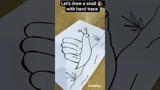 easy snail 🐌 hand traced  #easydrawing #drawingforkids#fyp  #tracingforkids#foryou#viral #trending