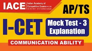 AP/TS I-CET Mock Test - 3 Explanation COMMUNICATION ABILITY | IACE