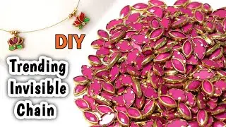 Trending Lotus Invisible Chain Necklace Making At Home | How to make invisible necklace 