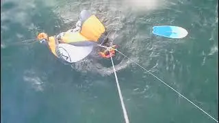 Trying to untangle Nick's ram air kite before the break at lambeau 2024 0102