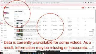 Data is currently unavailable for some videos. As a result, information may be missing or inaccurate