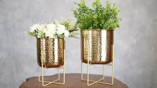 HAMMERED METAL PLANTER (GOLD) |  BEHOMA Home & Living