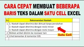 MEMBUAT BEBERAPA BARIS TEKS DALAM SATU CELL EXCEL