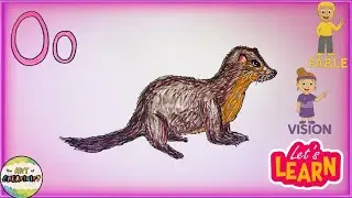 Oo - Alphabet - drawing Ollie the otter 🦦#kidsvideos #drawing #colouring #alphabet