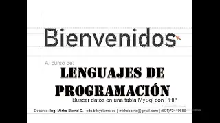 Lenguaje de programaci&oacute;n - Buscar datos en MySql con PHP
