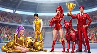 😱Golden Family VS Ruby Family: RUMI Loses Magic Sphynx Cat Racing Championship - KPOP Demon Hunters