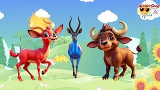 ABC Safari Animal Color Sound Song 🌈 | Learn Animal Sounds & Colors A to Z | KinderSong World