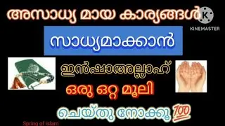 #അസാധ്യ മായ കാര്യങ്ങൾ സാധ്യമാക്കാൻ ഇൻഷാഅല്ലാഹ് ഒരു ഒറ്റമൂലി 🤲ചെയ്തു നോക്കൂ 💯