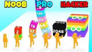 NOOB vs PRO vs HACKER - Cube Run 2048