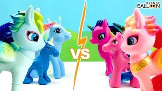 🦄 Cute pink UNICORNS vs Cute blue UNICORNS | Unicorn race | Unicorn toys cartoon for kids