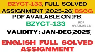 Solved assignment of BZYCT-133 || ignou 2025-26 assignments || BSCG #ignousolvedassignment