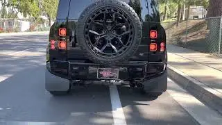 Land Rover Defender 110 V8 Milltek Non-Resonated Exhaust system sound clip, revs, fly-by!