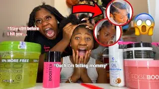 Doing a SLICK SwOop Side Part in My Lil Sister Hair *instagram Hair Goals*