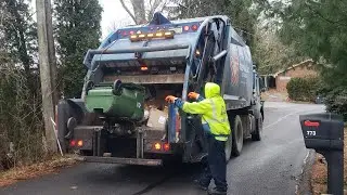 Republic Services Mack MRU Mcneilus Rear Loader Garbage Truck