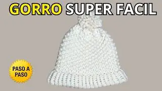 Gorro Blanco en Telar Circular🧶Tutorial Súper Fácil | Teje un Gorro Hermoso Paso a Paso