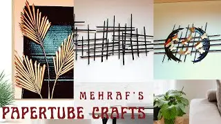 3 Paper tube crafts/Newspaper wallhangings/Paper crafts/Wall decor/ Mehrafs