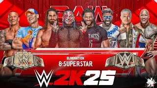 WWE 2K25 | 8 Man - LEGENDS Elimination Match | PS5 Pro 4K