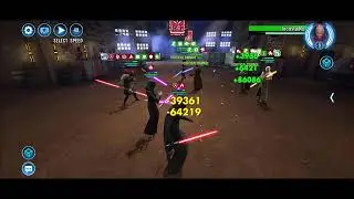 Traya/Sion/Nihilus/Savage (L9 Jawa FDC) vs. JMM/Depa/JTG/Jocasta/Aayla (140% AP): 63 banners