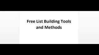 Free List Building Tools And Methods