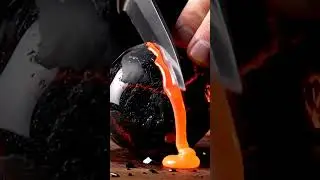 Slicing Open a Lava Orb (It Leaks&hellip;) #ASMR #LavaSlice #OddlySatisfying #Molten #SatisfyingVisuals