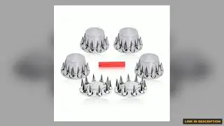 33mm Axle Cover Chrome Kit Spike Screwon Lug Nut Covers 2 Front and 4 Rear Axle Wheel Covers Hub
