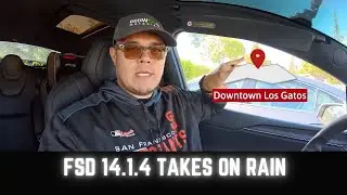 Tesla FSD 14.1.4 День езды под дождём (необработанные кадры)
