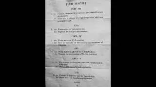 AU  Msc Organic Chemistry 2nd year (2023-2024)3rd semester paper -3 question paper