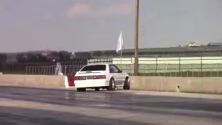 white GT Mustang Crashes top end national no prep racing association SAR bounty hunters 50K no prep