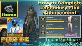 How to Complete Legendary Find Achievement in Pubg mobile lite