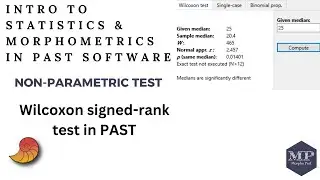 14. Non-Parametric Test: Wilcoxon signed-rank (single test) in PAST Software