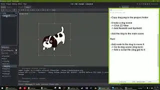Godot Tutorial Day 6 - Add a dog scene (Node2D+Sprite2D) and code to the dog (dog.gd)