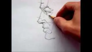 José Manuel Martínez Pérez  Escultor. Escultura. Dibujando el perfil de la cara.wmv