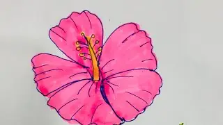 Arts&Crafts by siri  is live hibiscus flower drawing
