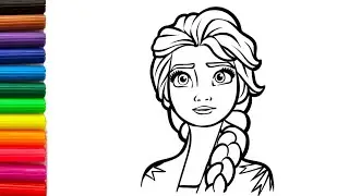 Drawing elsa from Frozen | how to draw ice queen | Drawing Disney princess