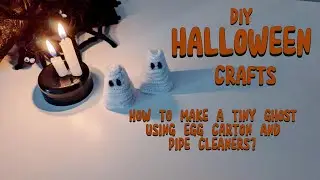 DIY Pipe cleaner tiny Ghost tutorial🧡🖤🎃| Fuzzy wire Halloween table decorations |  Cute ghost crafts