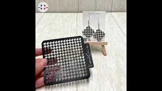 Pochoir de texture pour argile polym&egrave;re motif Pied de poule, pochoir en PVC souple