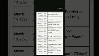 Class 10 & 12th | Time table | Icse | 2023:- #icse #board
