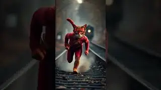 ⚡ The Tense Seconds! Flash Cat Saves the Little One! 🐾🚆 #avengers #marvel #cat #heroic
