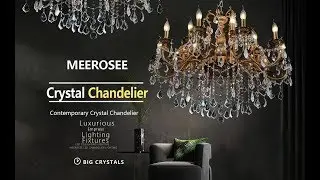 Luxury Crystal Chandelier 15-Lights - MEEROSEE LIGTHING