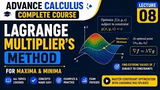 8. Lagrange Multipliers (PART -1) | Maxima & Minima Important Questions | Thomas Calculus | AMU BSc
