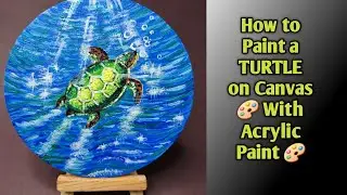How to Paint a Realistic Turtle with acrylic color | Turtle painting step by step 🎨 | #acrylicart 