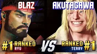 SF6 ▰ BLAZ (#1 Ranked Ryu) vs AKUTAGAWA (#1 Ranked Terry) ▰ High Level Gameplay