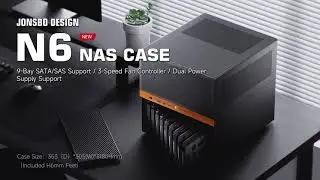 ​JONSBO N6 NAS Case, Micro ATX 9HDD/SSD Drive Bay (hot-swap), 3 Power Supply Installation Positions